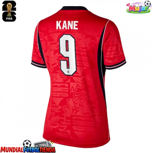 Camiseta Inglaterra Harry Kane #9 Segunda Equipación Replica Mundial 2026 para mujer mangas cortas